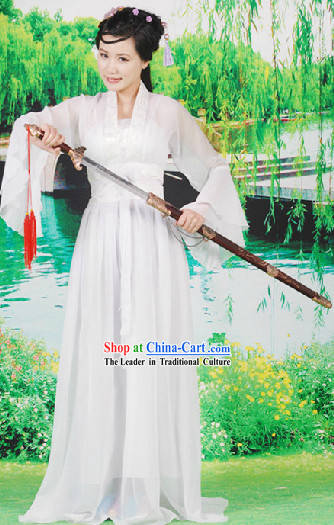 White Lady Simple Hanfu Suit