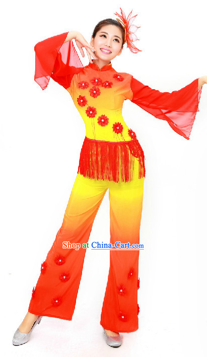 University Student Yangge Dancing Dresses for Women