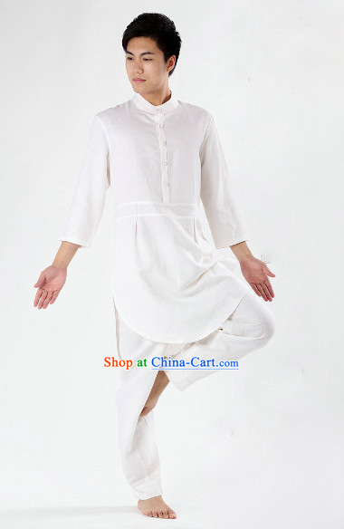 White Top Comfortable Meditation Yoga Tea-making Kung Fu Outfit