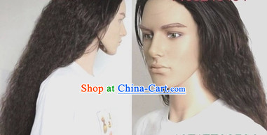 Ancient Chinese Hero Style Curly Brown Wig