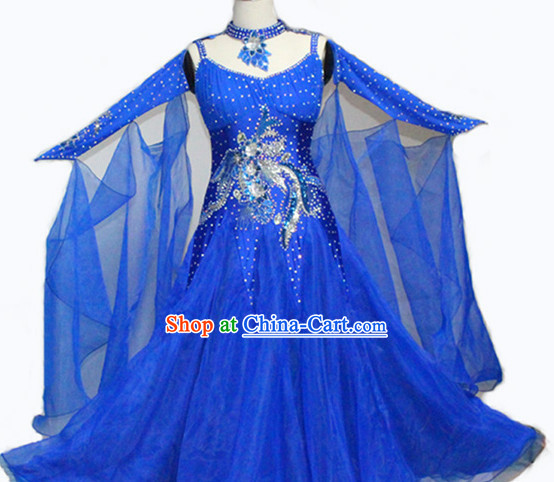Professional Top Custom Make Blue Dance Queen Suit