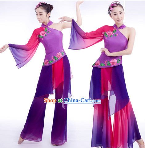 Traditional Chinese Classical Group Dancing Suit Complete Set for Women