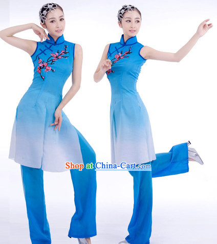 Chinese Classical Plum Blossom Ballet Dance Costumes and Hair Accessories for Women