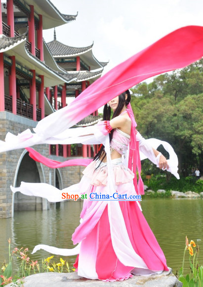 Ancient Chinese Long Water Sleeves Classical Dancing Costume