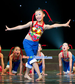 Primary School Students Folk Dancing Costumes for Kids