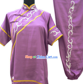 Top Short Sleeves Silk Martial Arts Nanquan Southern Fist Competition Dresses