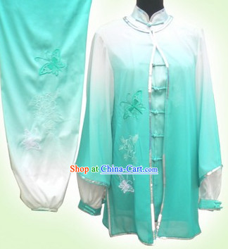 Color Transition Tai Chi Martial Arts Outfit and Cape for Women