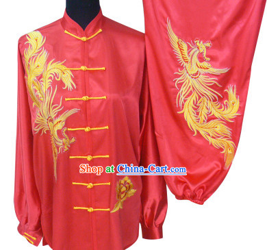 Beijing Sport University Red Phoenix Embroidery Tai Chi Suit