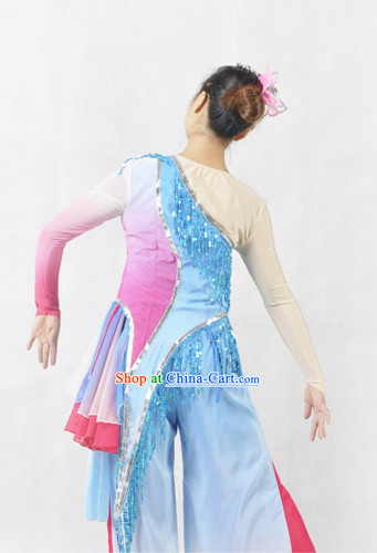 Professional Stage Performance Fan or Handkerchief Dancing Costumes and Headwear