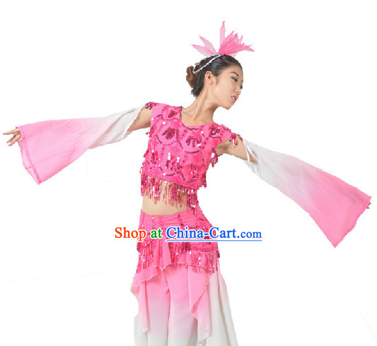 Chinese Classical Dancing Costumes and Hat for Women