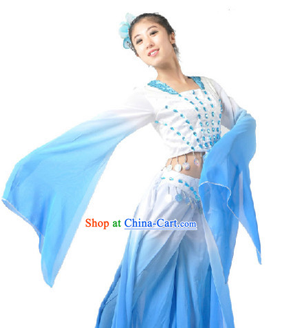 Professional Color Transition Fan Dance Wear