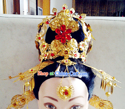 Ancient Chinese Empress Hair Ornaments Set and Wig