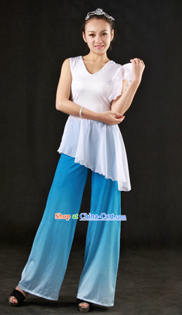 Blue and White Stage Performance Han Dance Costumes