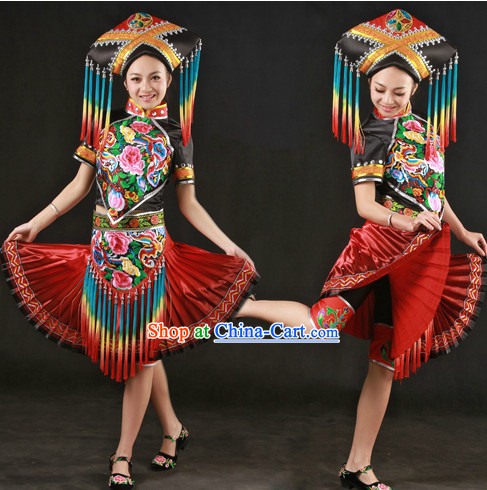 CHINA Zhuang Clothes and Hat Complete Set