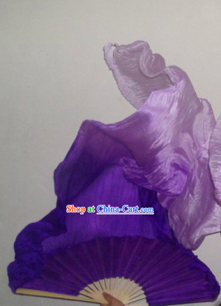 71 Inches Long Color Transition Silk Ribbon Fan