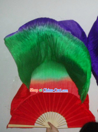71 Inches Long Color Transition Silk Dancing Ribbon Fan