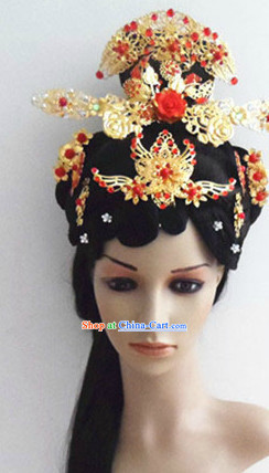 Ancient Chinese Beauty Hair Accessories and Long Wig