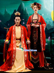 Ancient Chinese Emperor and Empress Clothes Complete Set