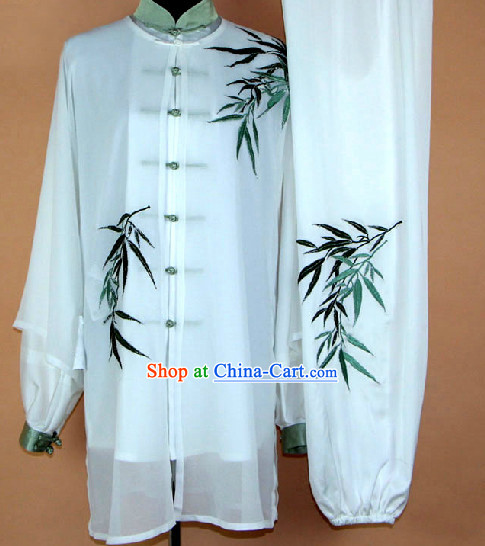 Embroidered Bamboo Kung Fu Uniform and Mantle Complete Set
