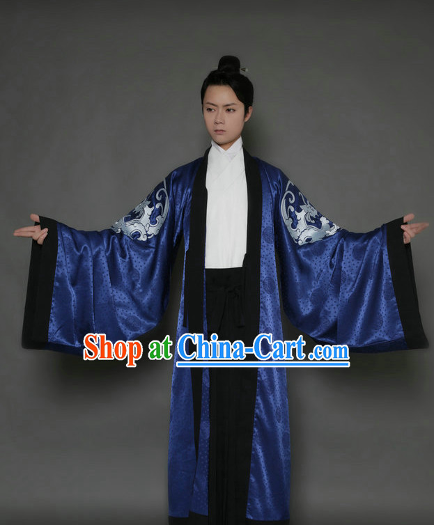 Changfu Everyday Court Dress Zhiduo Robe and Hat Complete Set for Men