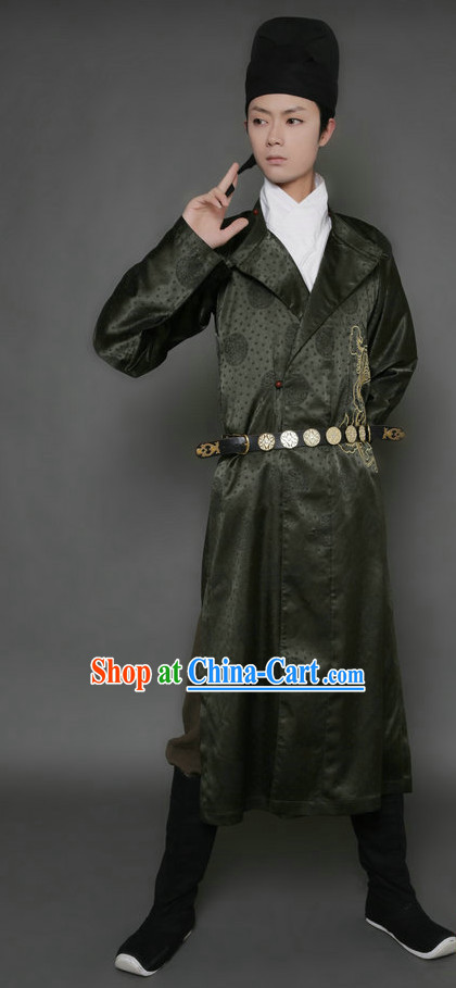 Golden Age in China's History Tang Dynasty Hanfu and Hat Complete Set for Men or Women