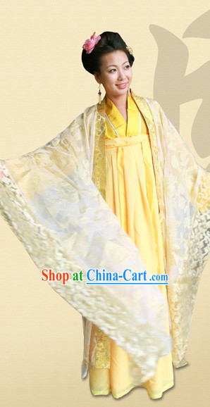 Tang Dynasty Hanfu Da Xiu Shan Ceremonial Attire and Hair Accessories Complete Set for Women