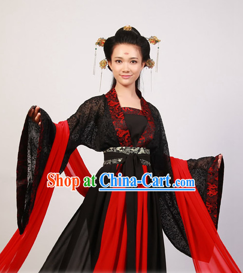 Black Wide Sleeve Hanfu Gown for Wome