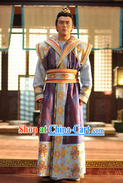 Asian Tang Dynasty Prince Clothing and Crown Complete Set