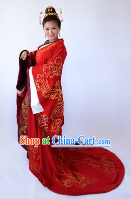 Chinese Empress Wedding Costume and Hair Accessories Complete Set