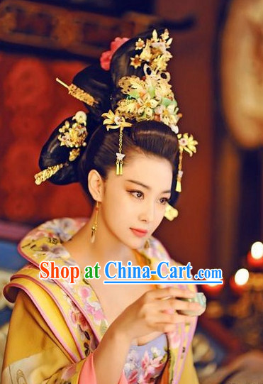 Handmade Chinese Empress Wig and Hair Accessories Hairpins Free Shipping