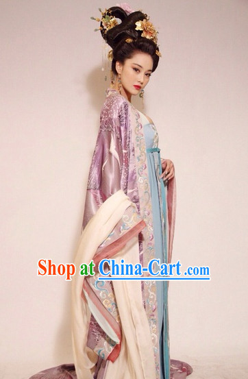 Chinese Traditional Empress Costume and Hair Pins Complete Set