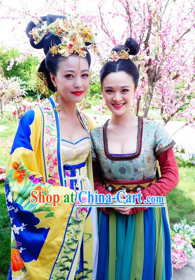 Ancient Chinese Empress Robes and Headpieces Complete Set