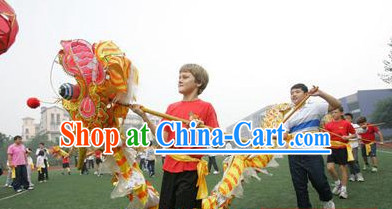 Handmade Chinese New Year Olympic Kids Dragon Dance Equipment Complete Set