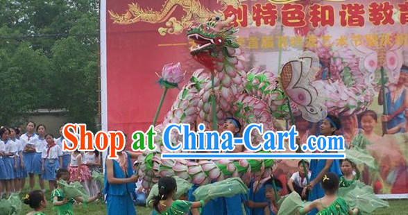 Handmade Lotus Dragon Dance Equipment for 8 Elementary School Students