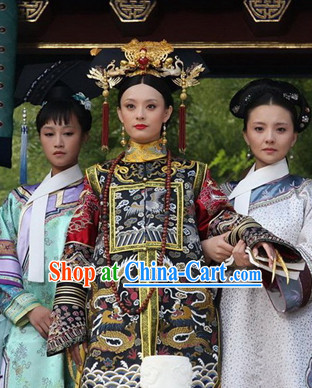 Ancient Chinese Empress Costumes and Hair Jewelry Complete Set