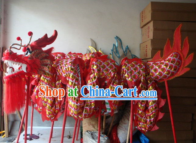 Top Red and Gold Armor Dragon Dance Equipments Complete Set