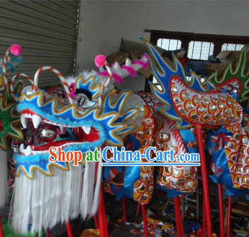 Top Silver and Blue Armor Dragon Dance Equipment Complete Set