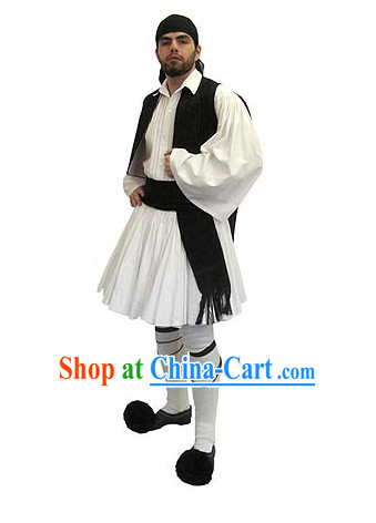 Greek Men Costumes and Hat Complete Set