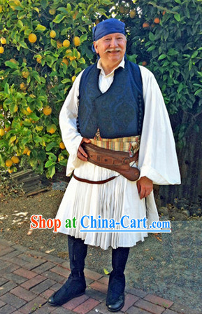 Old Mens Greek Dress Complete Set