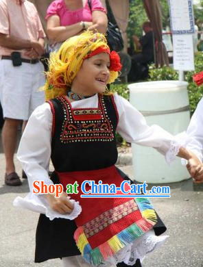 Traditonal Greek Dane Costume Complete Set for Kids