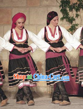 Womens Greek Dance Costumes Complete Set