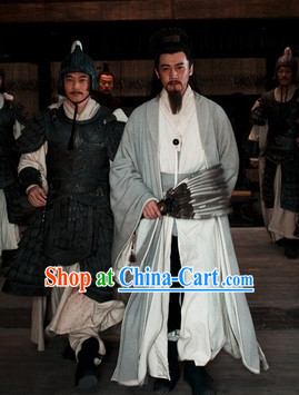 Traditional Chinese Three Kingdoms Legend Zhuge Liang Costume Complete Set for Men