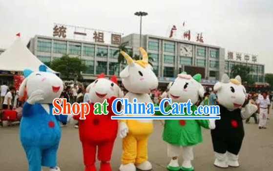 Chinese New Year Happy Sheep Mascot Costumes Complete Set