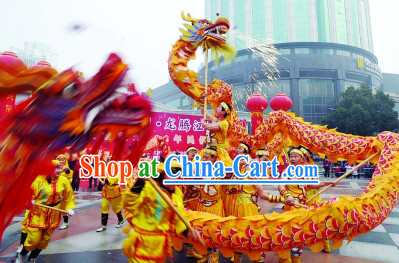 Eruptive Yellow Fire Dragon Dancing Equipments Complete Set