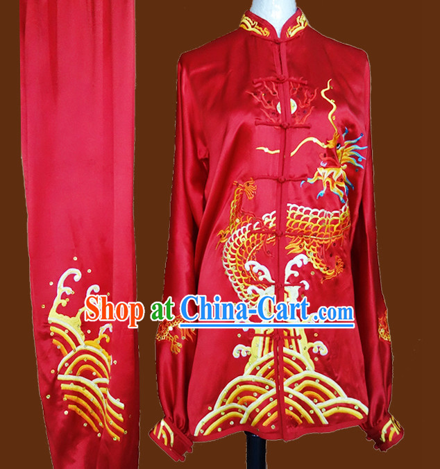 Professional Kung Fu Competition Dragon Embroidery Outfit