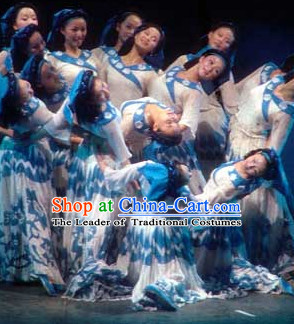 Chinese Folk Fan Dance Costumes