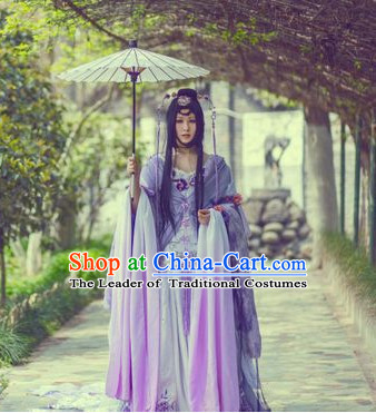 Ancient Chinese Fairy Halloween Costumes and Headwear Complete Set for Women