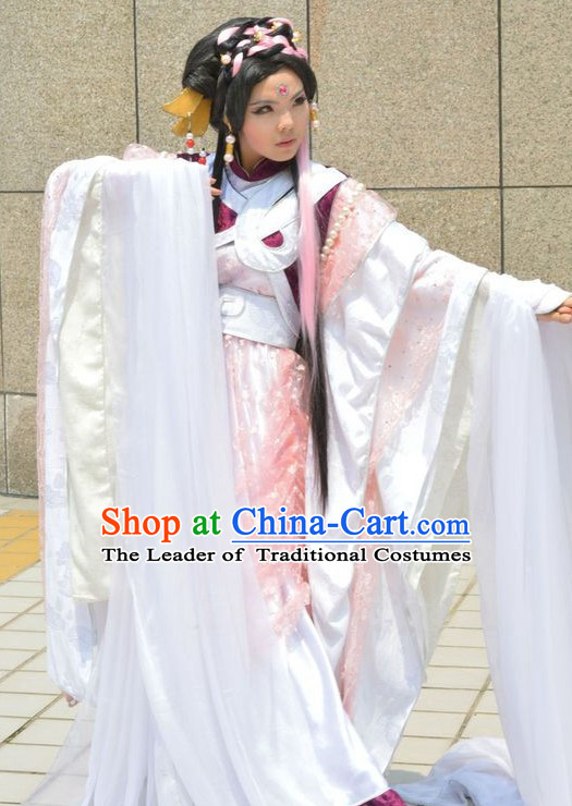 Ancient Chinese Fairy Halloween Costumes and Headwear Complete Set for Women