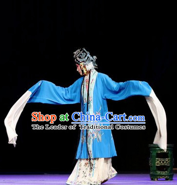 Chinese Opera Peking Opera Cantonese Opera Ancient Chinese Hua Dan Long Sleeves Costumes and Headwear Complete Set