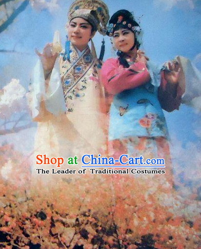 Chinese Opera Peking Opera Cantonese Opera Ancient Chinese Couple Costumes and Headwear Complete Set